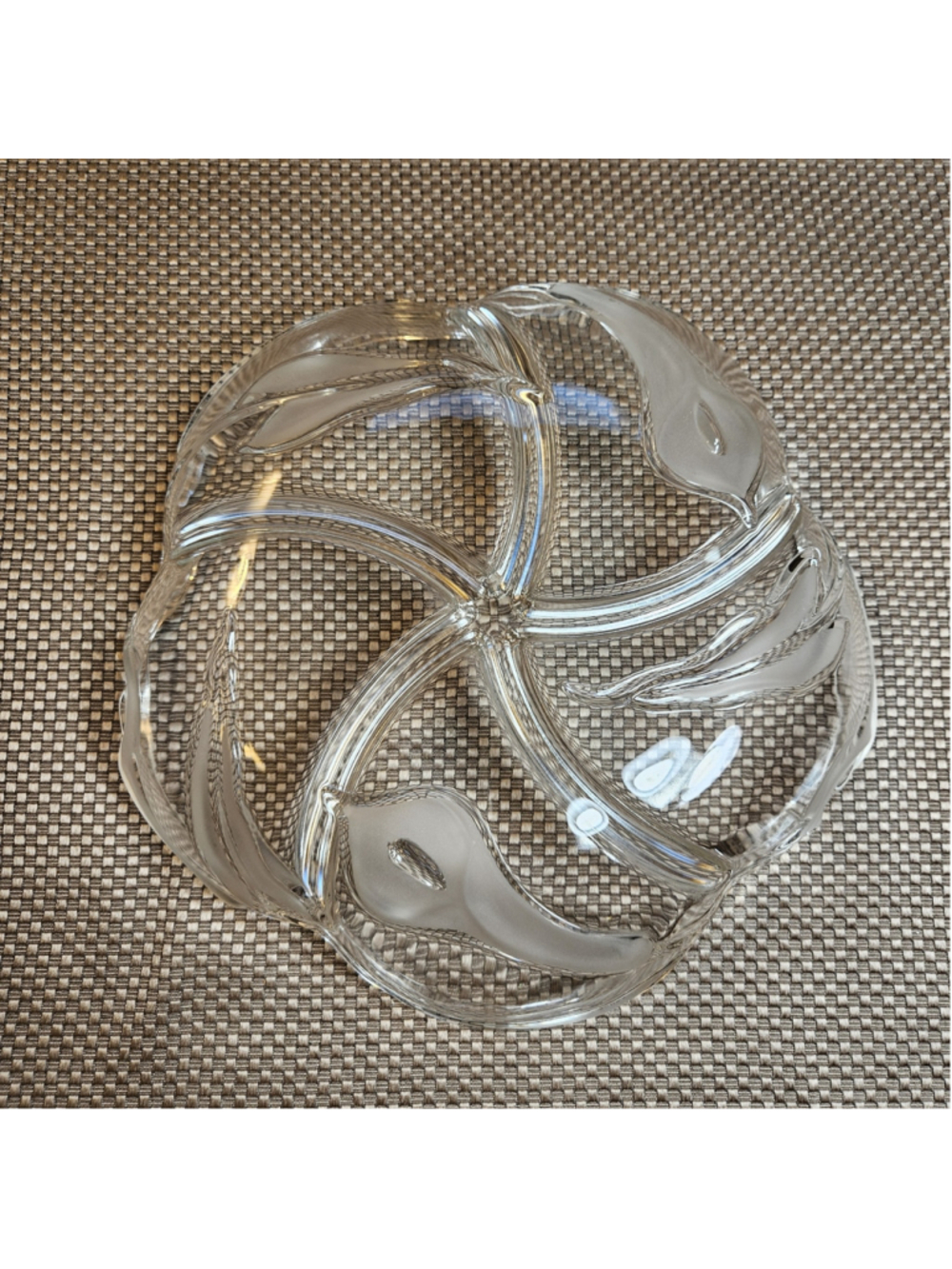Vtg Mikasa Calla Lily Serving Dish Tray 5 Section Serving Swirl Clear Frost 11½" - Picture 3 of 4